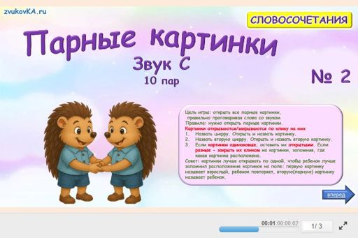 Материал для автоматизации звука с — Во всех позициях — Парные картинки (10 пар) № 2