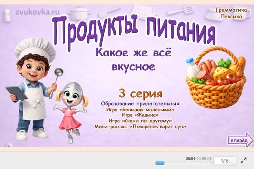 Материал «Продукты питания — Какое же всё вкусное» — Развитие речи: Продукты питания