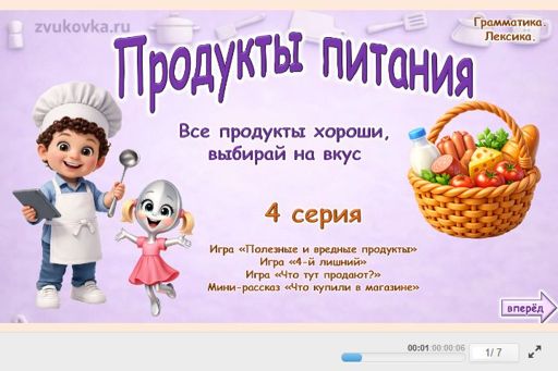 Материал «Продукты питания — Все продукты хороши № 4» — Развитие речи: Продукты питания