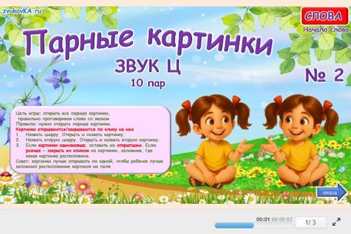 Материал для автоматизации звука ц — В начале слова — Парные картинки (10 пар) № 2