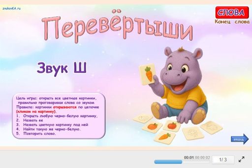 Материал для автоматизации звука ш — В конце слова — Перевёртыши № 1