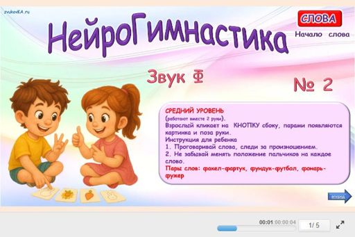Материал для автоматизации звука ф — В начале слова — Нейрогимнастика № 2