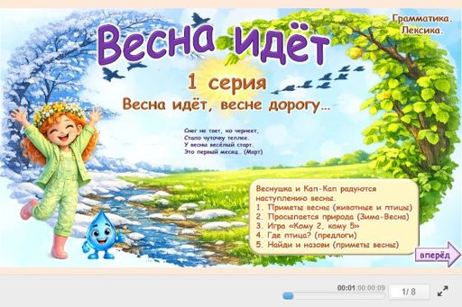 Материал «Весна идет № 1» — Развитие речи: Весна